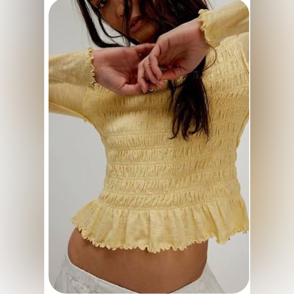 FREE PEOPLE We The Free Sylvie Long Sleeve TEE TOP - Picture 1 of 9
